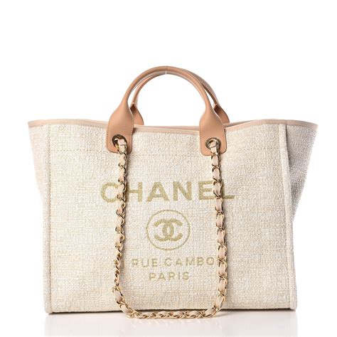 chanel deauville tote large light beige|Chanel deauville medium tote bag.